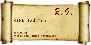 Rikk Izóra névjegykártya